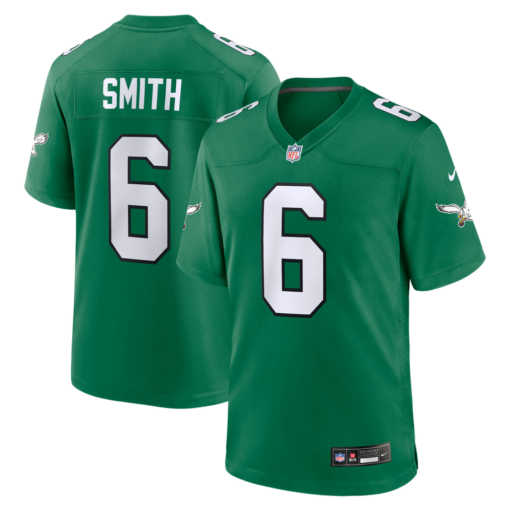 Philadelphia Eagles DeVonta Smith Kelly Green Alternate Game Player Jersey