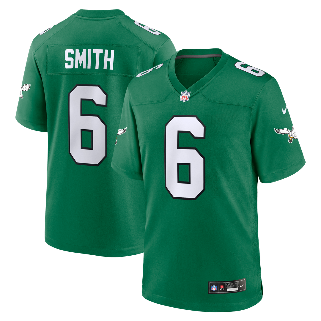 Philadelphia Eagles DeVonta Smith Kelly Green Alternate Game Player Jersey