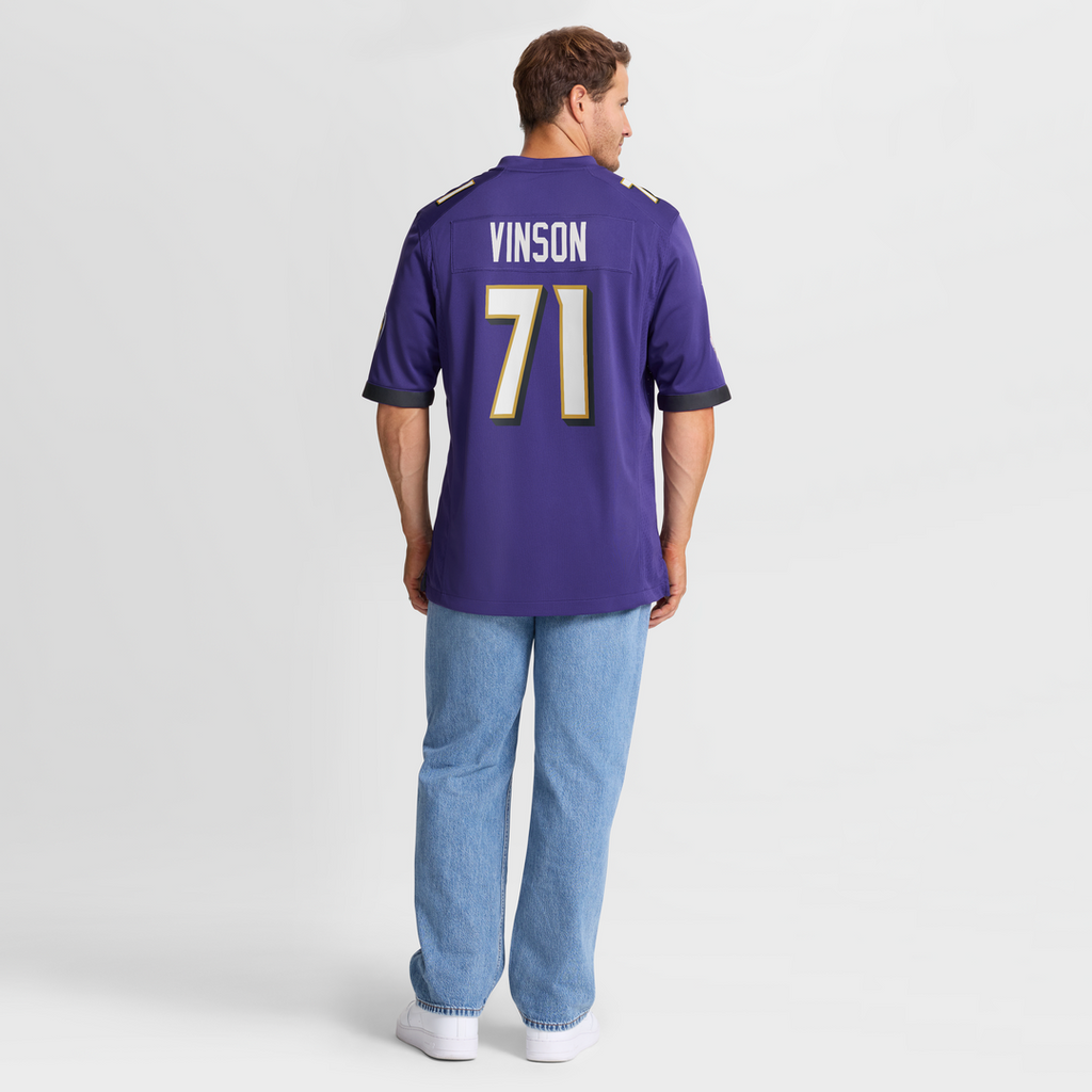 Baltimore Ravens Carson Vinson Purple Team Game Jersey