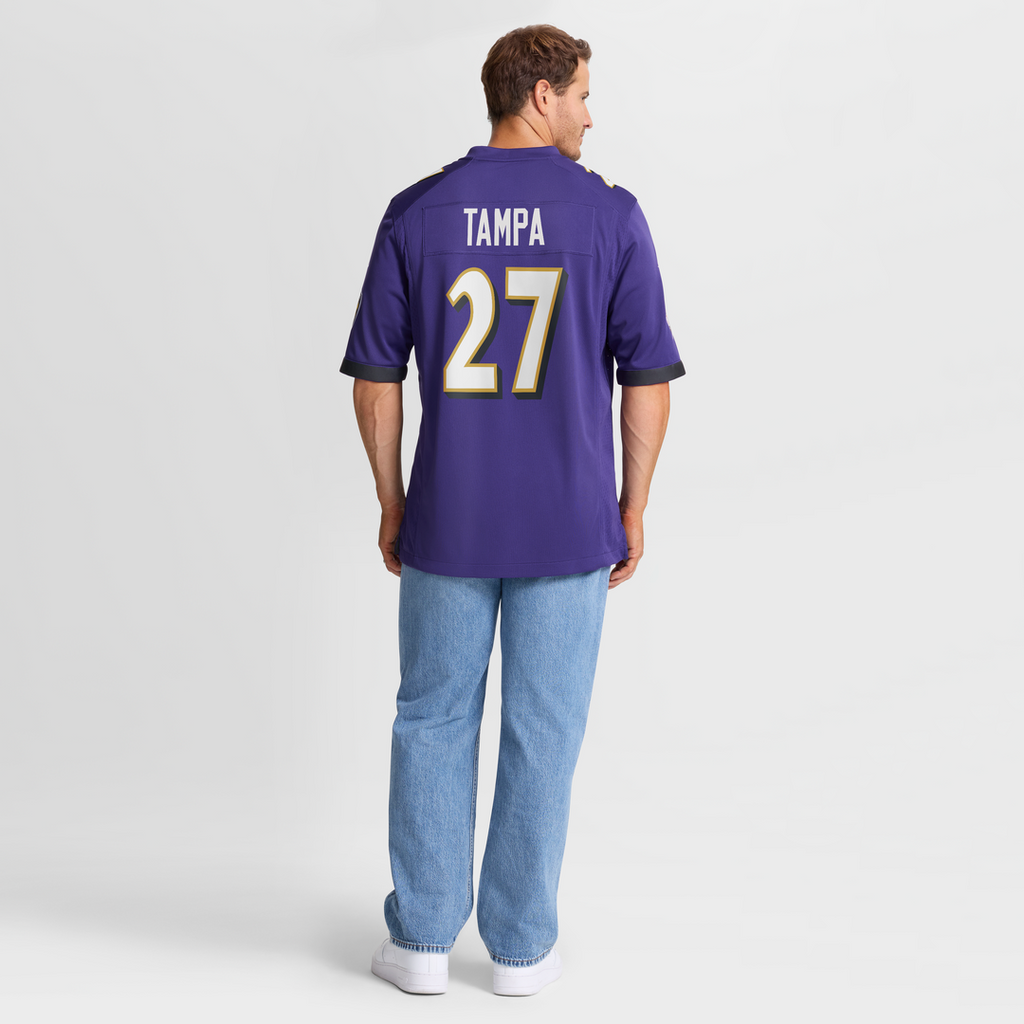 Baltimore Ravens T.J. Tampa Purple Team Game Jersey