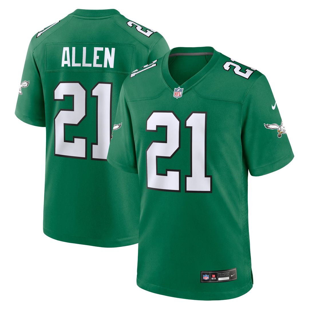 Philadelphia Eagles Eric Allen Kelly Green Retired Player Alternate Game Jersey