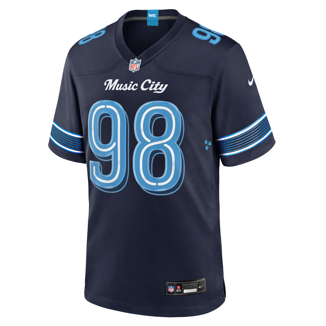 Tennessee Titans Jeffery Simmons Navy 2026 Rivalries Collection Game Jersey