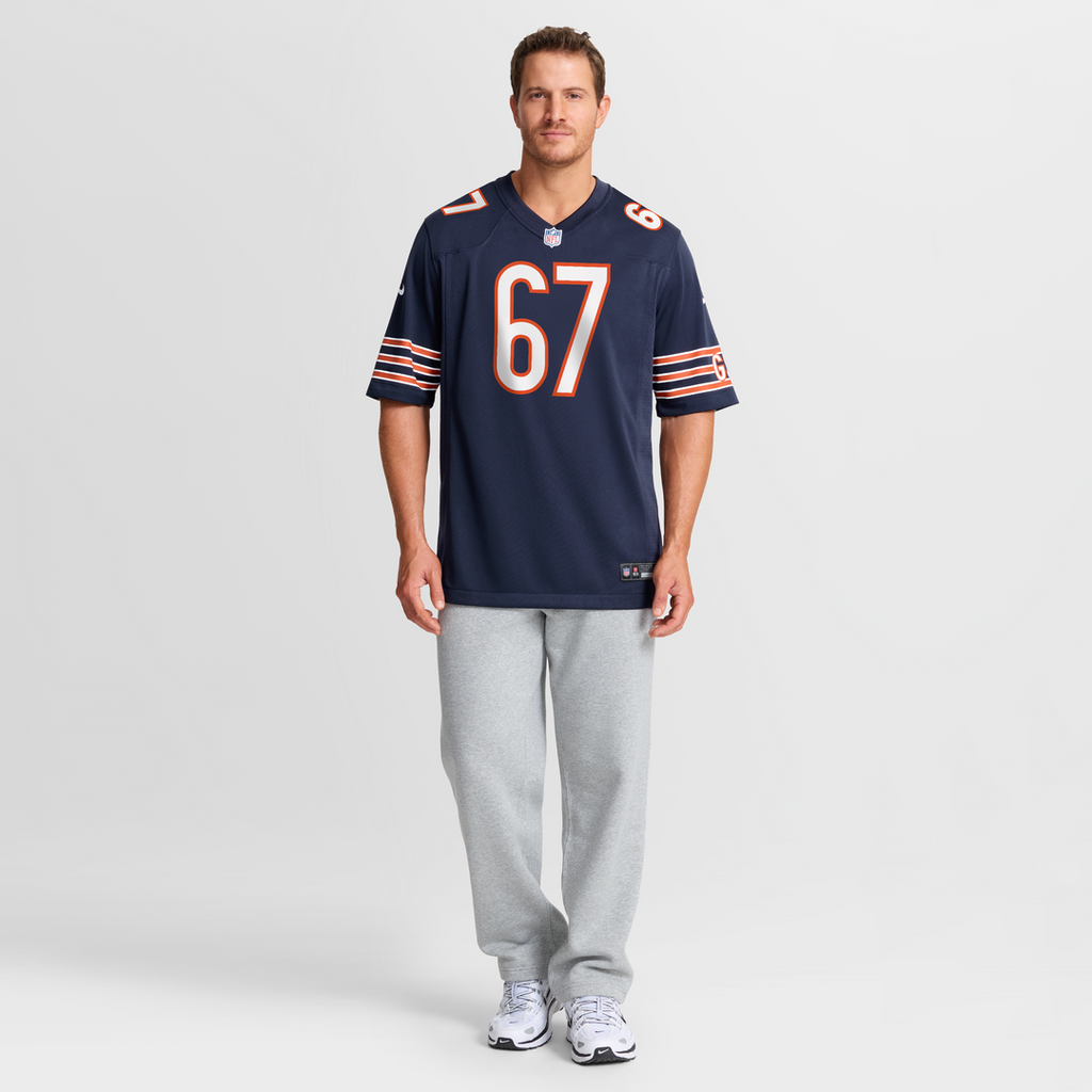 Chicago Bears Garrett Bradbury Navy Team Game Jersey