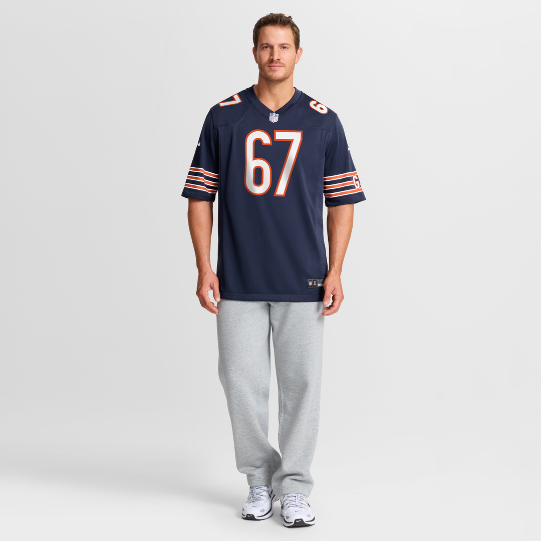 Chicago Bears Garrett Bradbury Navy Team Game Jersey