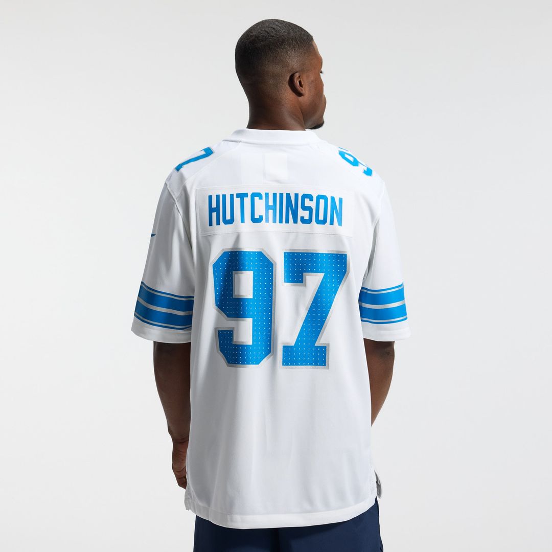 Detroit Lions Aidan Hutchinson White Game Jersey
