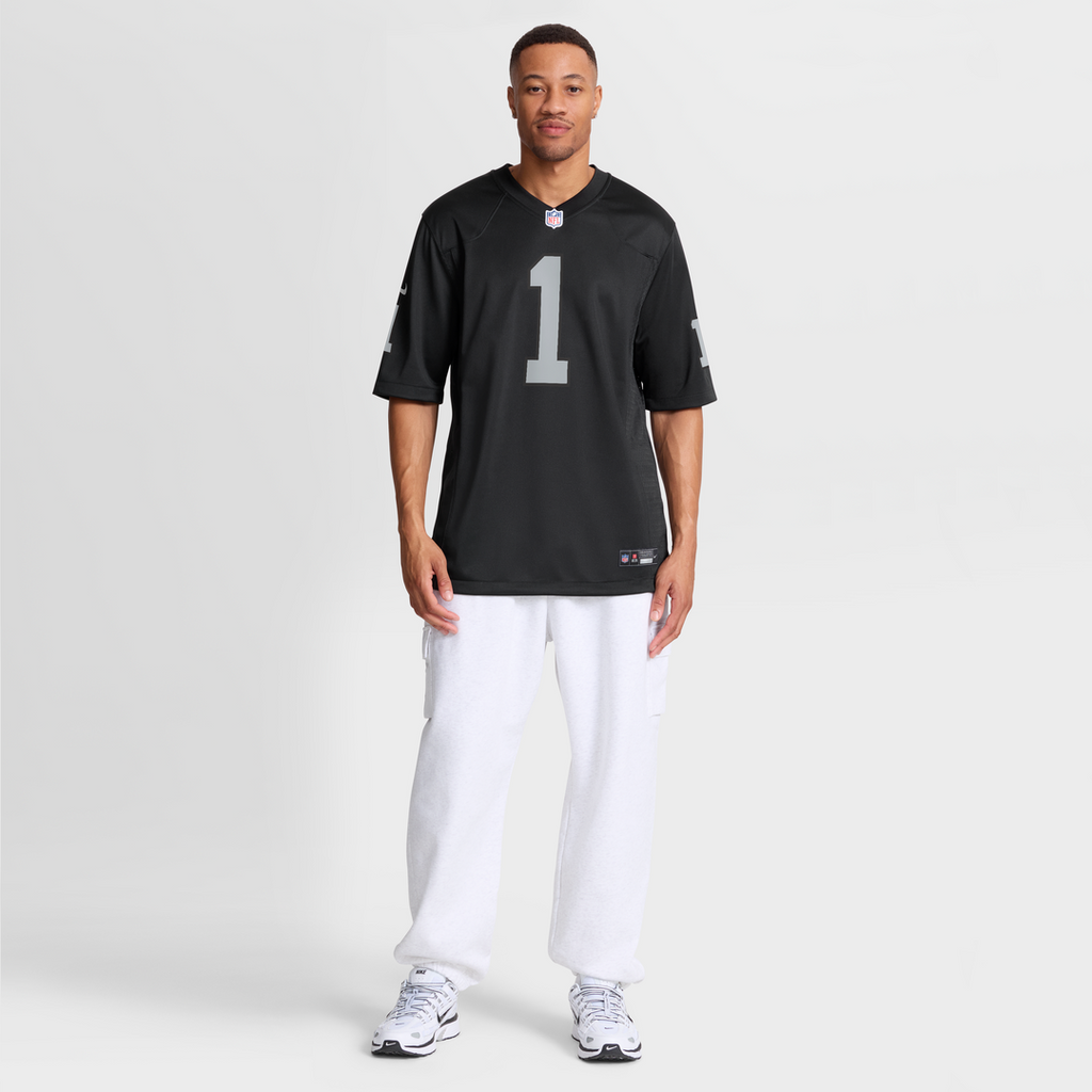 Las Vegas Raiders Number 1 Dad Black Game Jersey