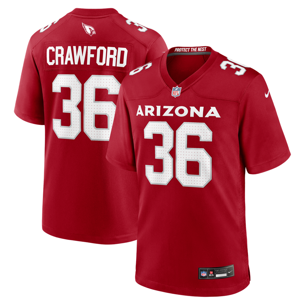 Arizona Cardinals Kitan Crawford Cardinal Team Game Jersey