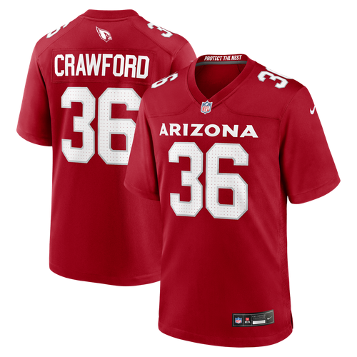 Arizona Cardinals Kitan Crawford Cardinal Team Game Jersey