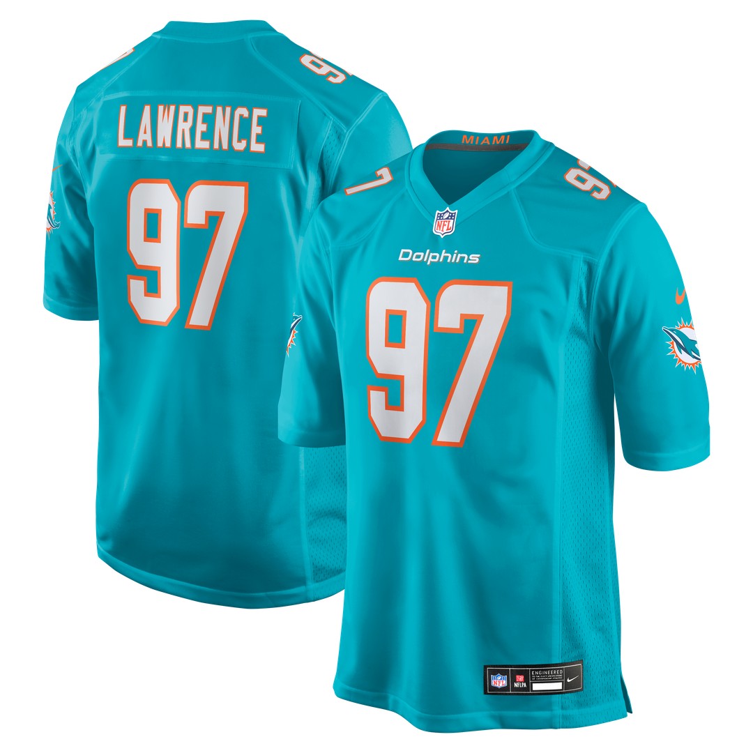 Miami Dolphins Rashard Lawrence Aqua Team Game Jersey