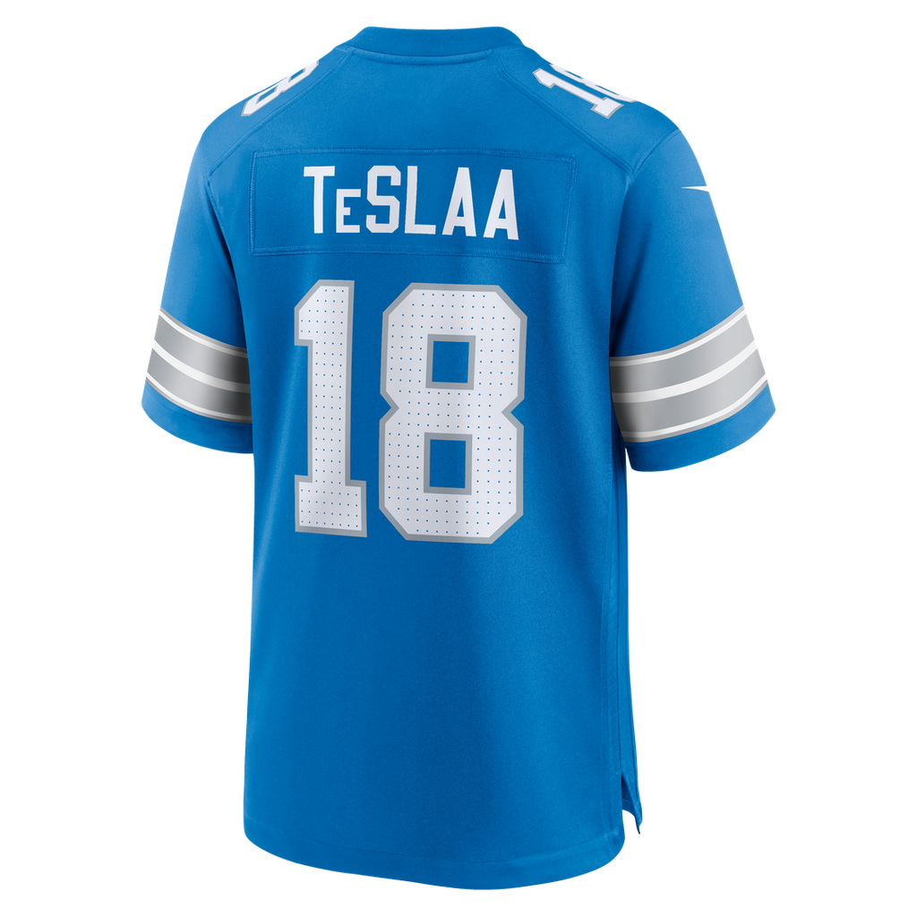 Detroit Lions Isaac TeSlaa Blue Game Player Jersey