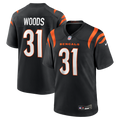 Cincinnati Bengals Ickey Woods Black Retired Player Game Jersey