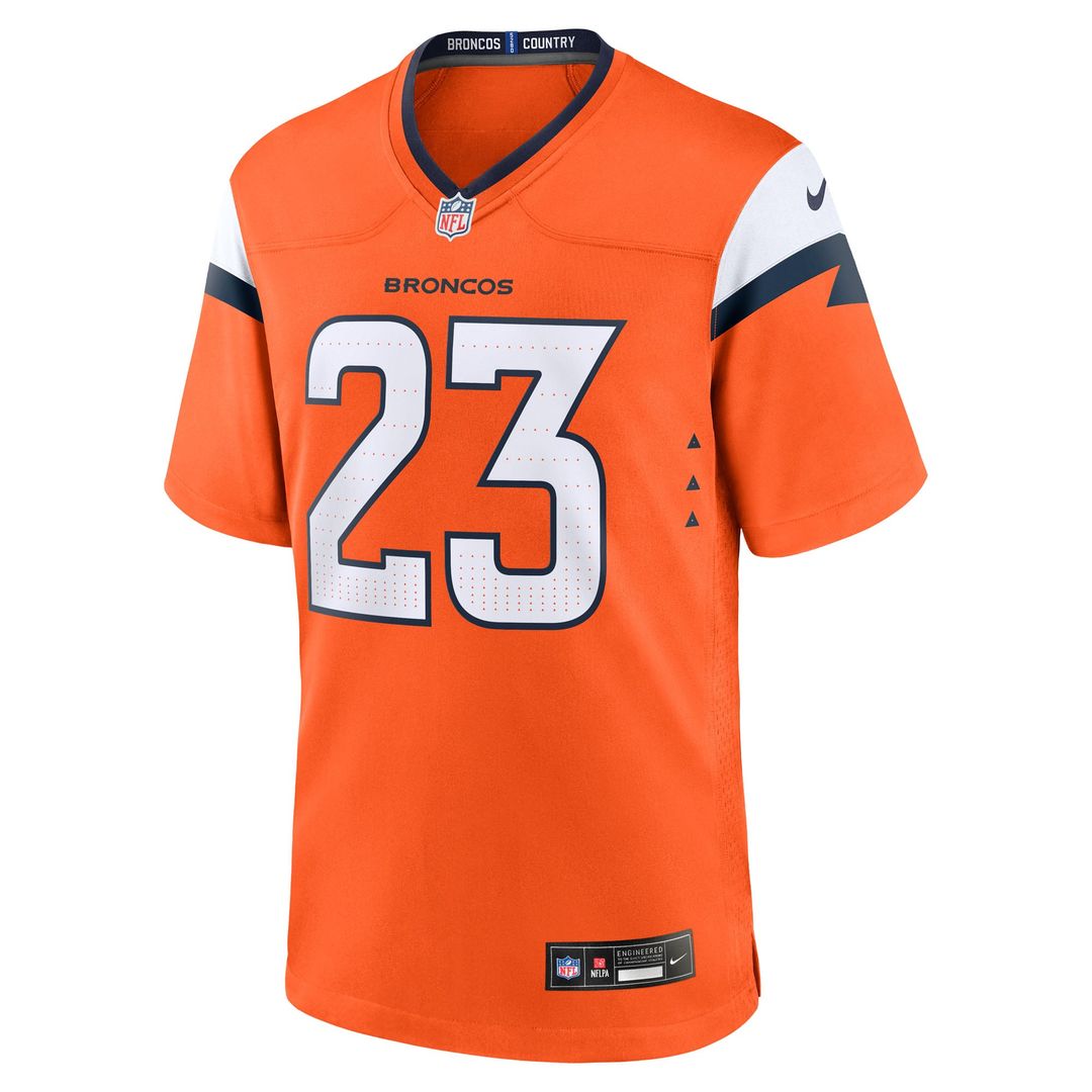 Denver Broncos Jahdae Barron Orange Game Player Jersey