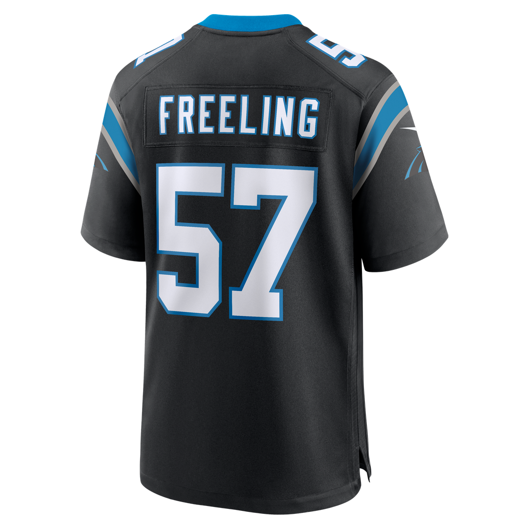 Carolina Panthers Monroe Freeling Black Team Game Jersey