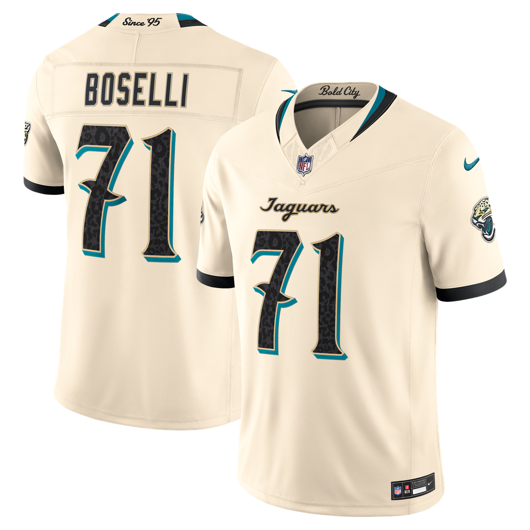 Jacksonville Jaguars Tony Boselli Natural 2026 Rivalries Collection Stitched Limited Jersey