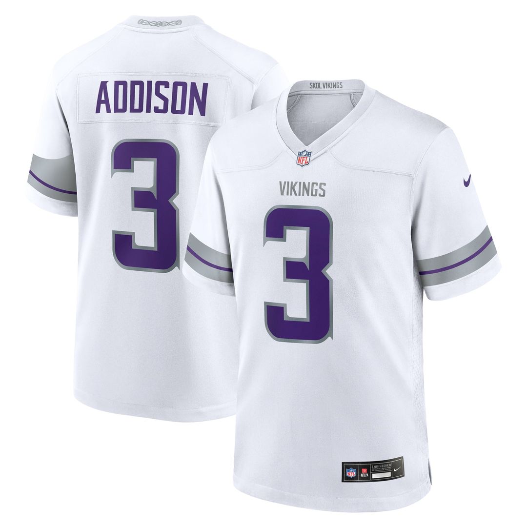 Minnesota Vikings Jordan Addison Purple Game Jersey