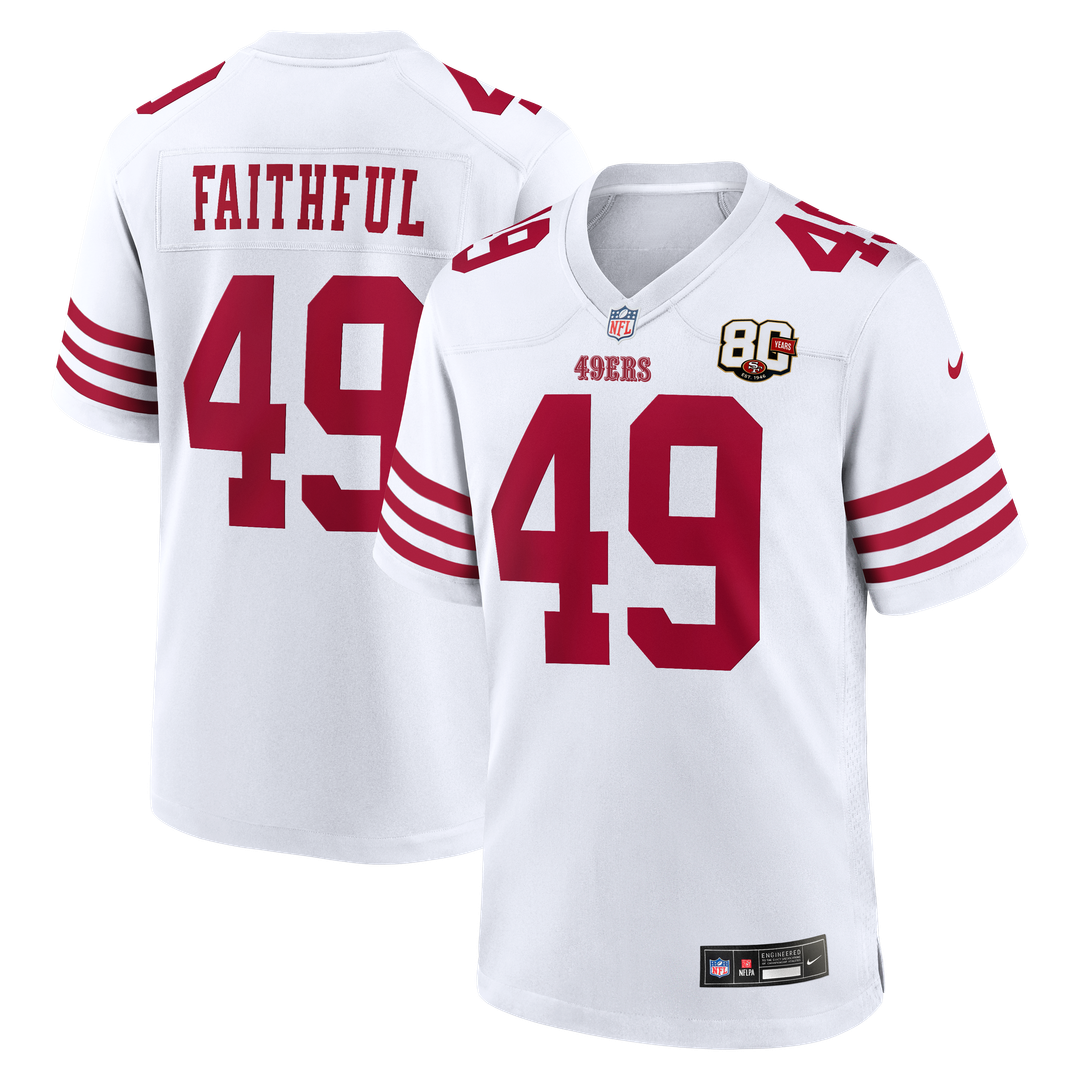 San Francisco 49ers The Faithful Scarlet 80th Anniversary Game Jersey