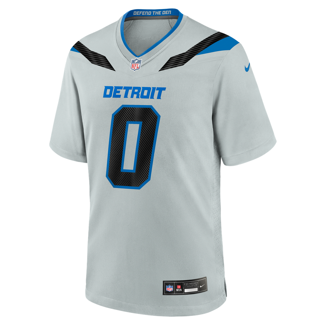 Detroit Lions Jahmyr Gibbs Silver 2026 Rivalries Collection Game Jersey