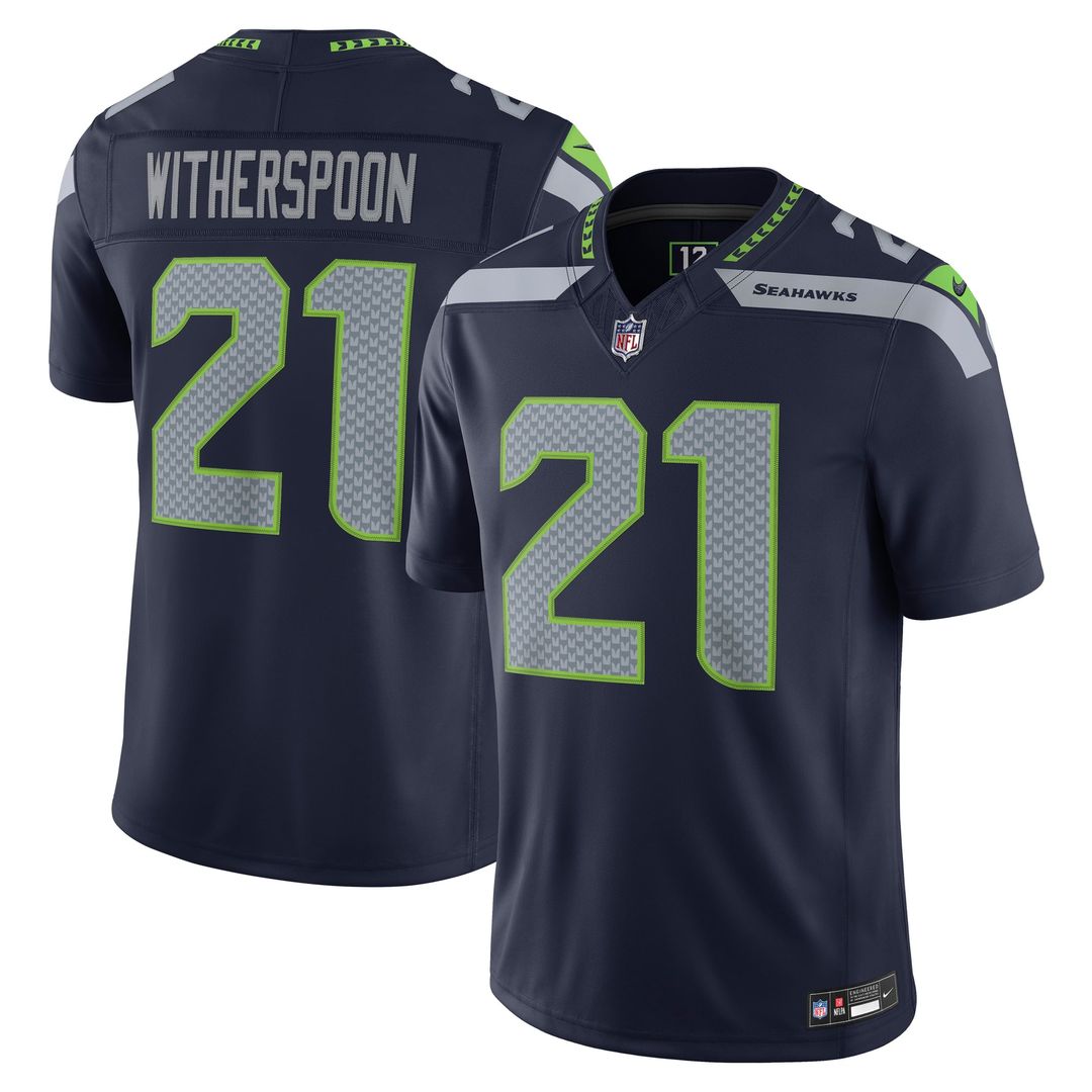 Seattle Seahawks Devon Witherspoon College Navy Team Vapor F.U.S.E. Stitched Limited Jersey
