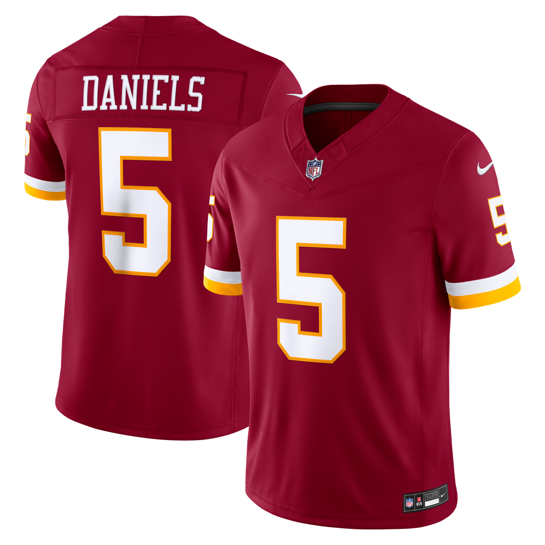 Washington Commanders Jayden Daniels White Vapor F.U.S.E. Stitched Limited Jersey
