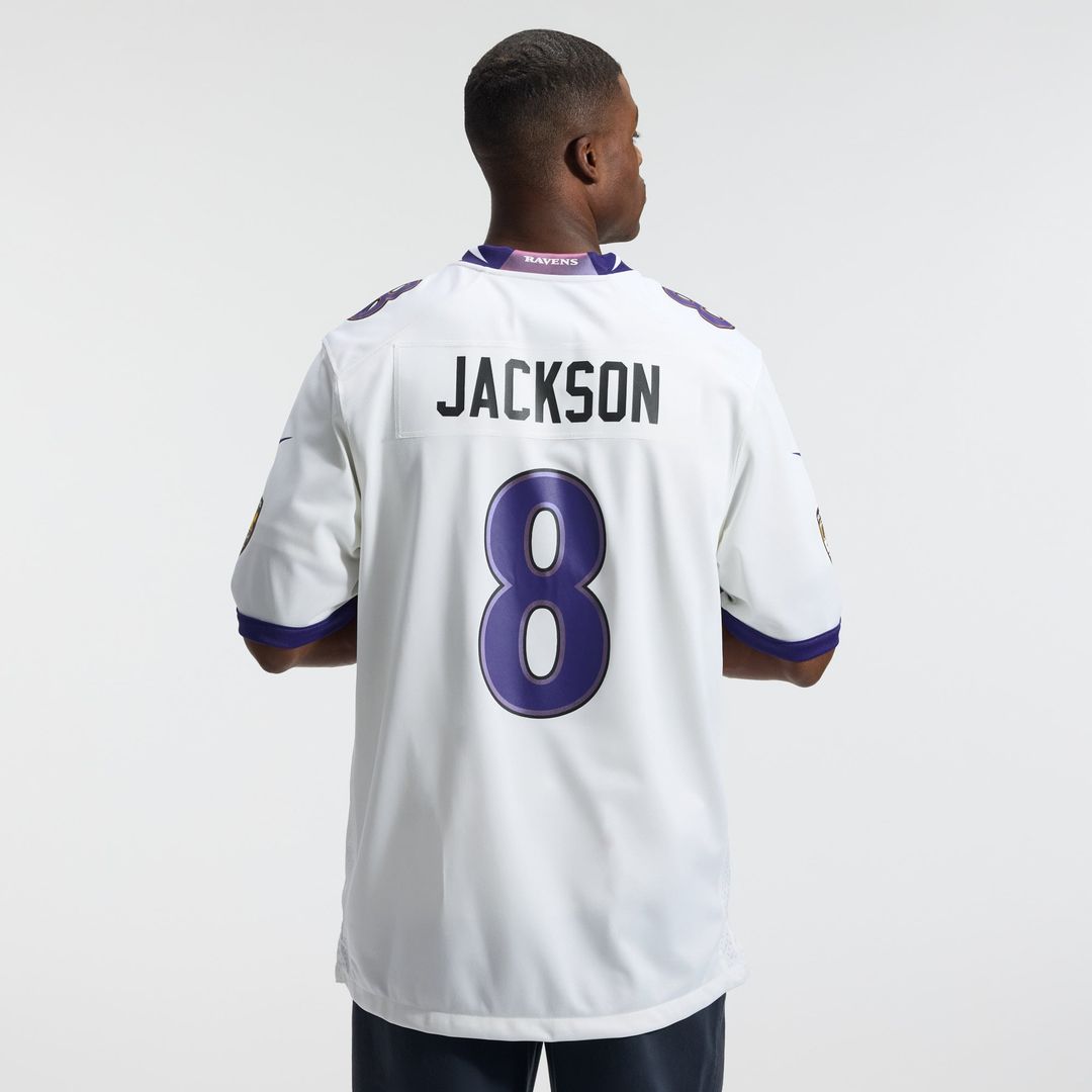 Baltimore Ravens Lamar Jackson White Game Jersey