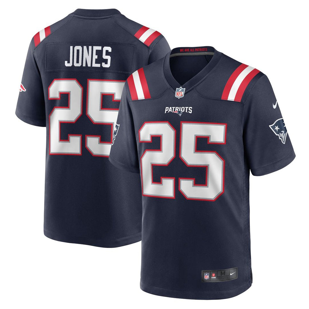 New England Patriots Marcus Jones Navy Game Player Jersey
