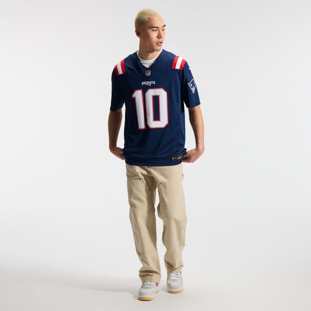 New England Patriots Drake Maye Navy Team Vapor F.U.S.E. Stitched Limited Jersey
