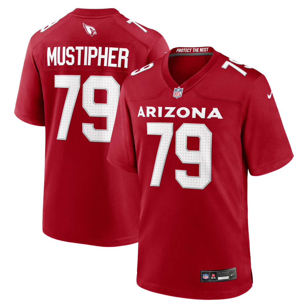 Arizona Cardinals PJ Mustipher Cardinal Team Game Jersey