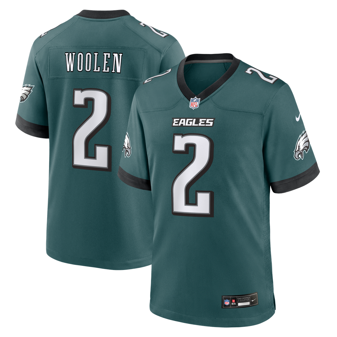 Philadelphia Eagles Tariq Woolen Midnight Green Team Game Jersey