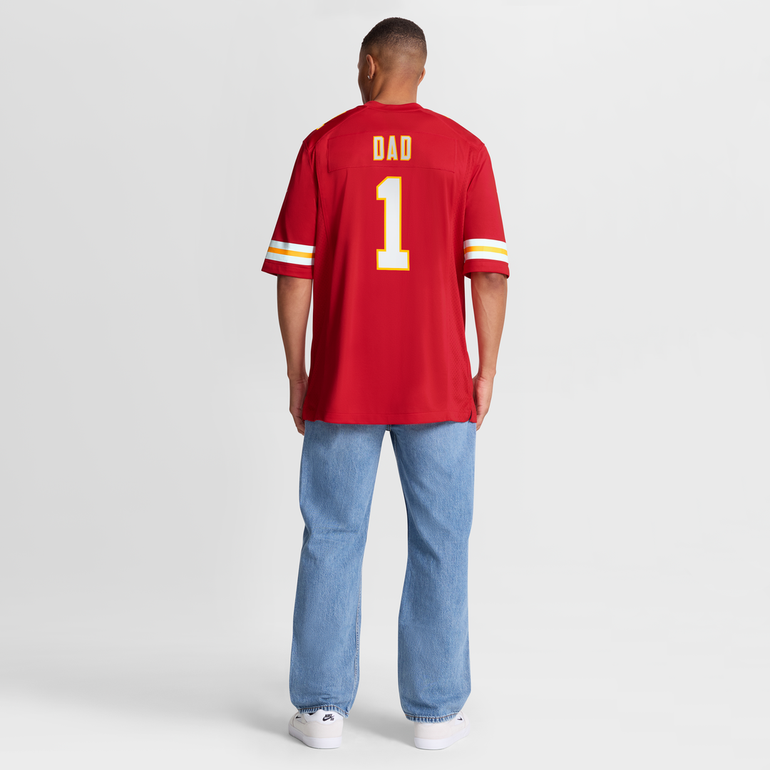 Kansas City Chiefs Number 1 Dad Red Game Jersey