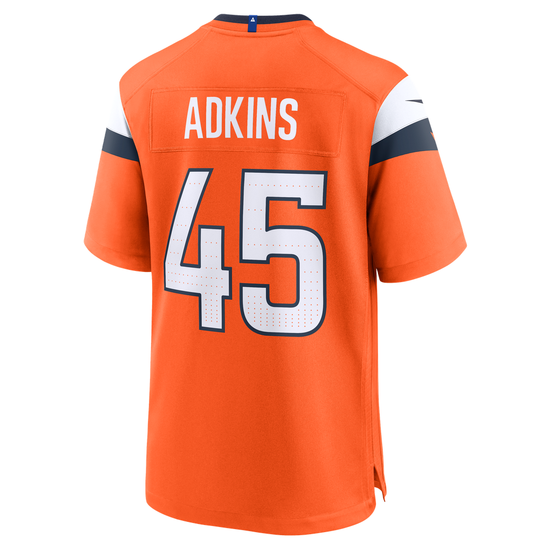 Denver Broncos Nate Adkins Orange Team Game Jersey