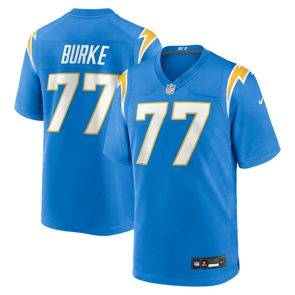 Los Angeles Chargers Travis Burke Powder Blue Team Game Jersey