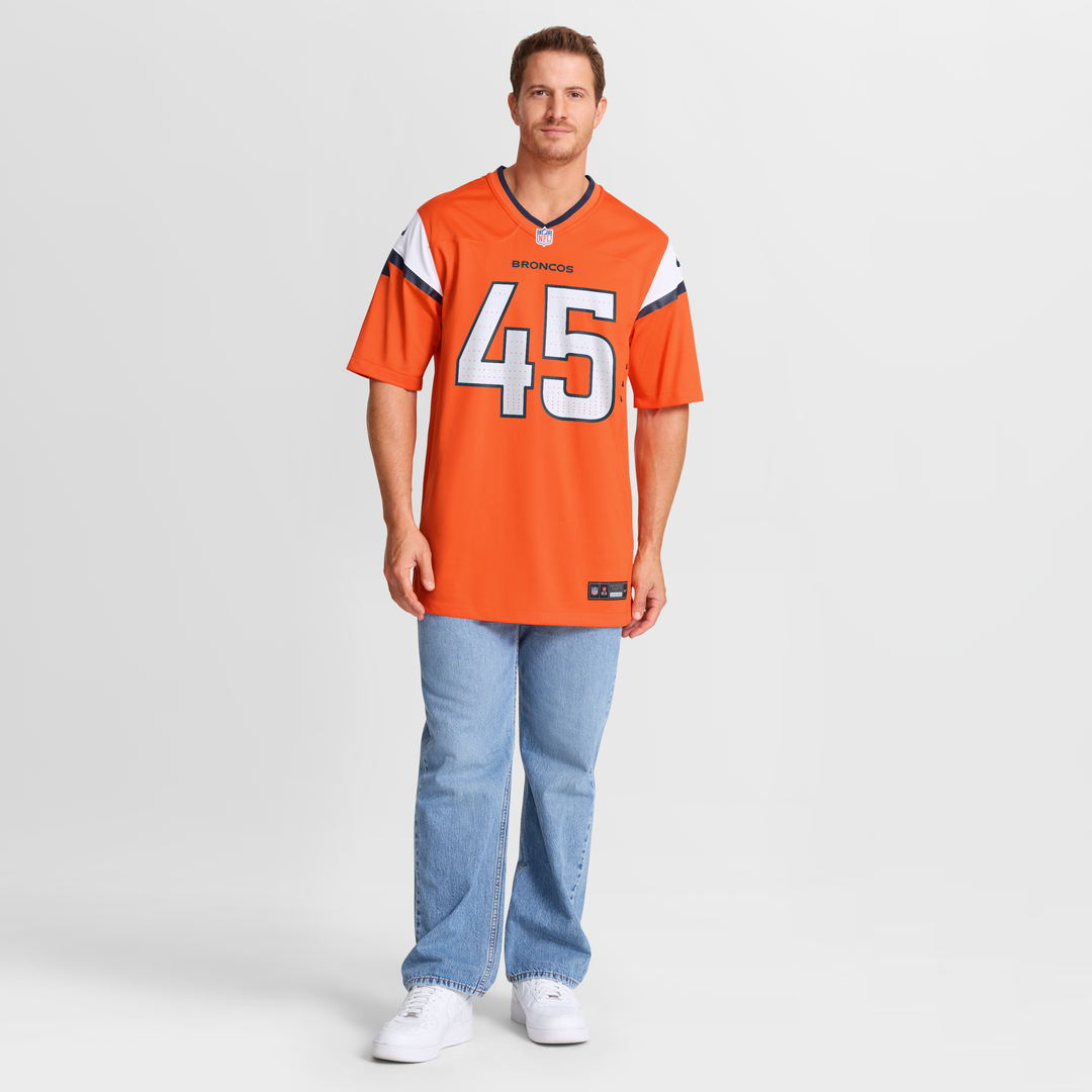 Denver Broncos Nate Adkins Orange Team Game Jersey