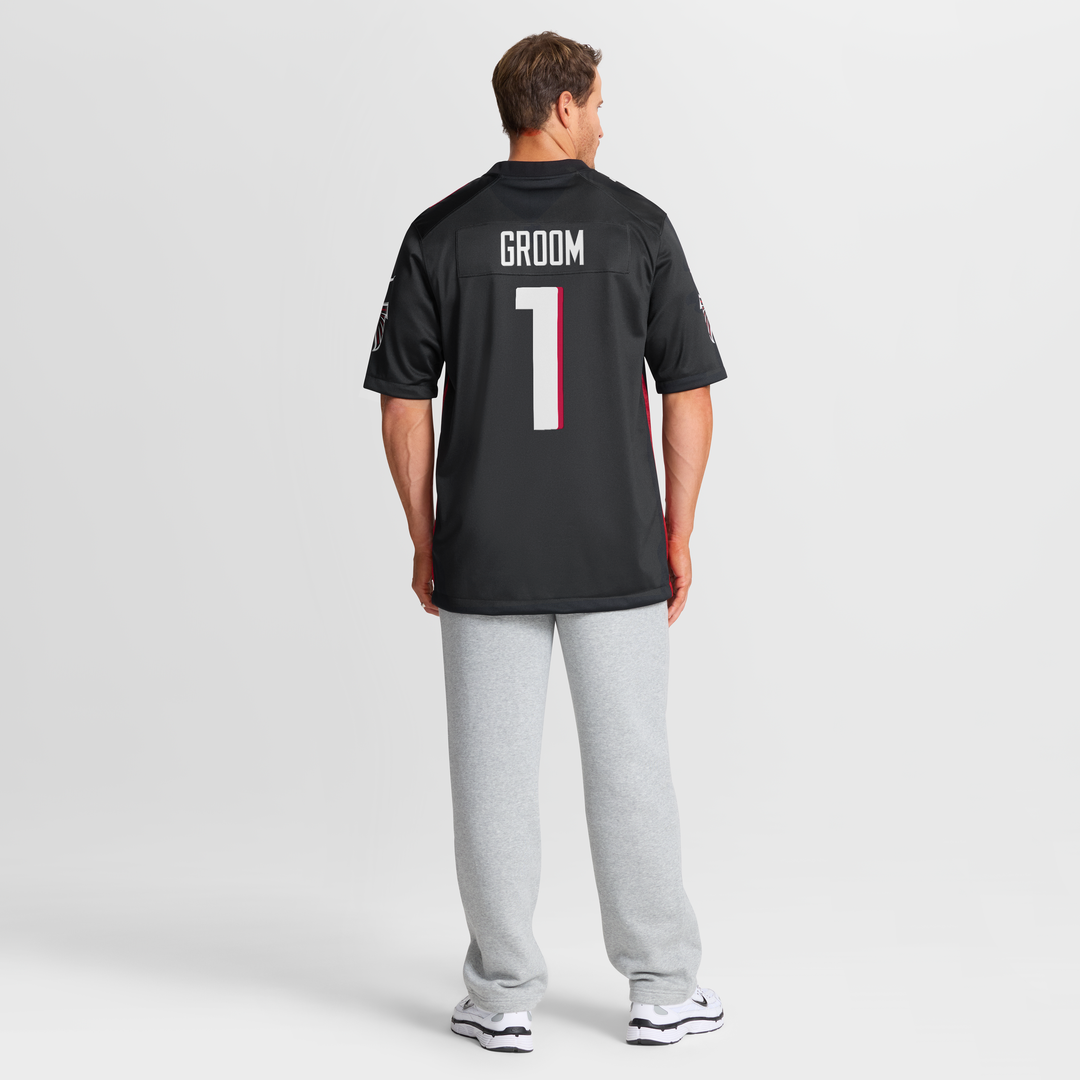 Atlanta Falcons Number 1 Groom Black Game Jersey