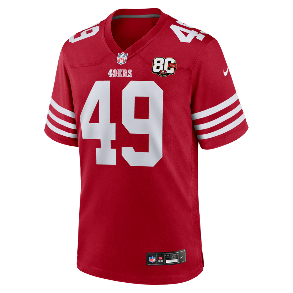 San Francisco 49ers The Faithful White 80th Anniversary Game Jersey