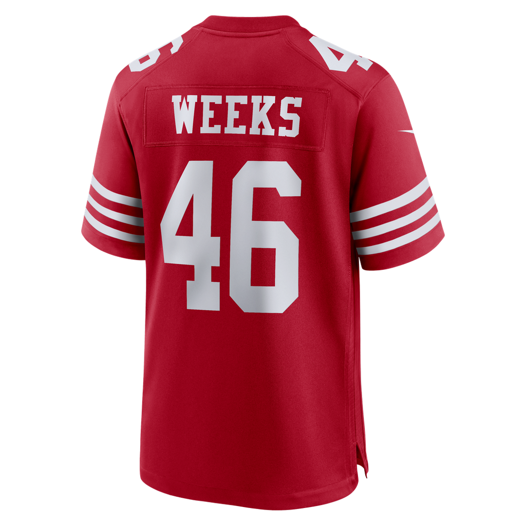 San Francisco 49ers Jon Weeks Scarlet Team Game Jersey