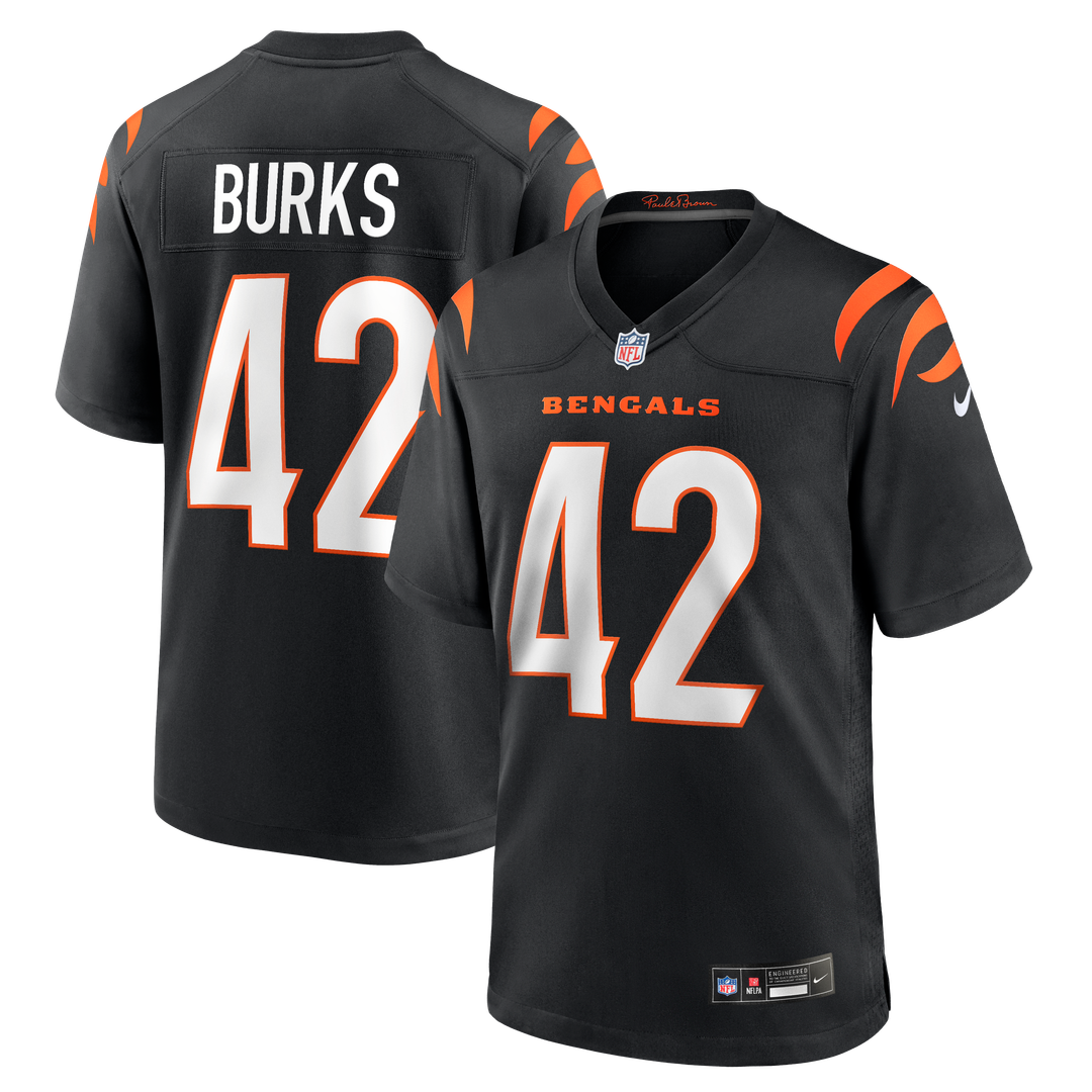 Cincinnati Bengals Oren Burks Black Team Game Jersey