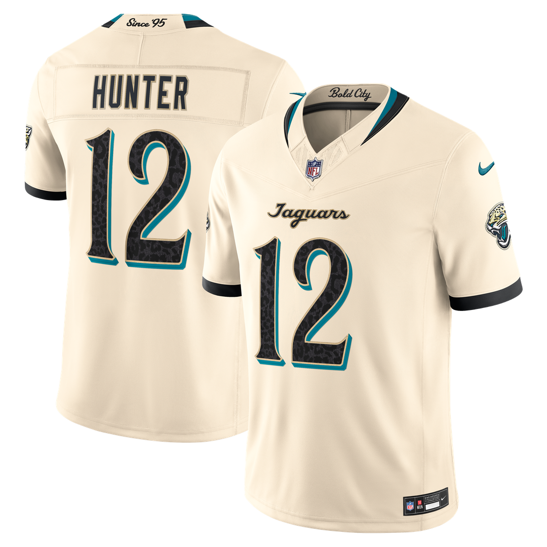 Jacksonville Jaguars Travis Hunter Natural 2026 Rivalries Collection Stitched Limited Jersey