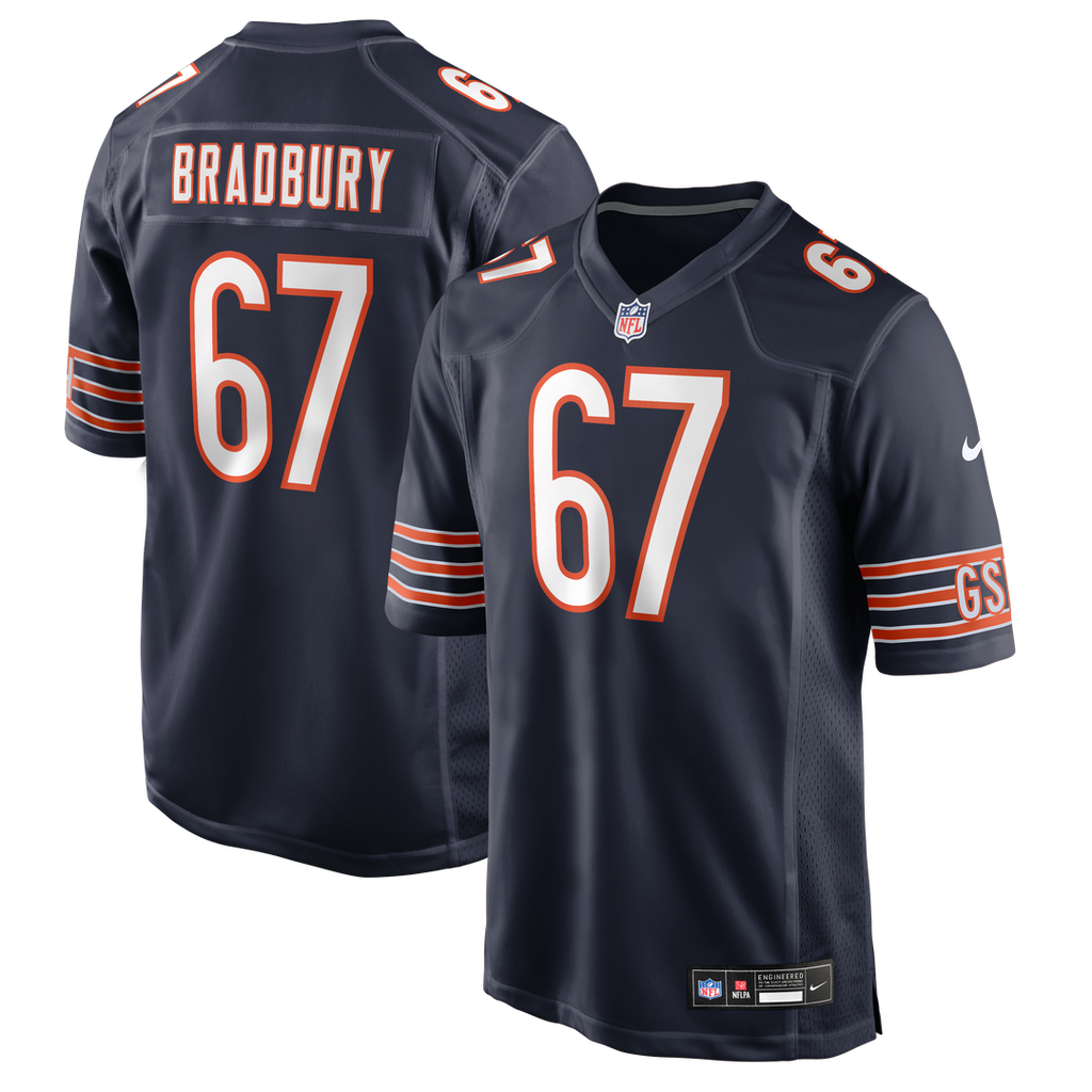 Chicago Bears Garrett Bradbury Navy Team Game Jersey