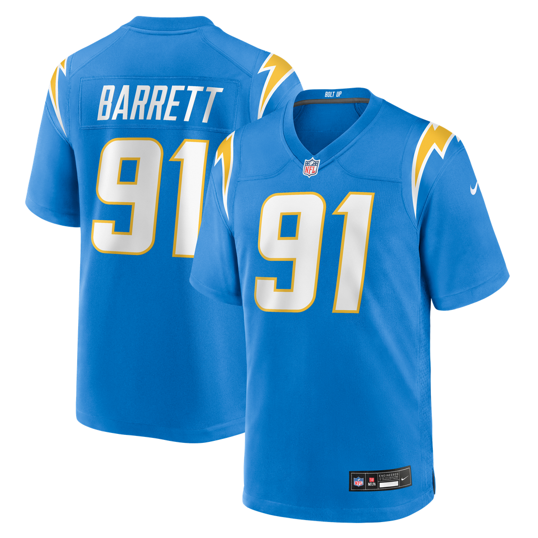 Los Angeles Chargers Nick Barrett Powder Blue Team Game Jersey
