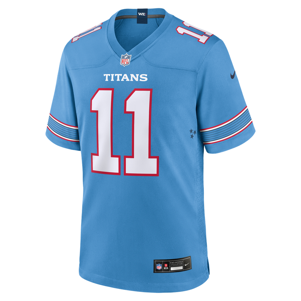 Tennessee Titans Jermaine Johnson II Light Blue Team Game Jersey