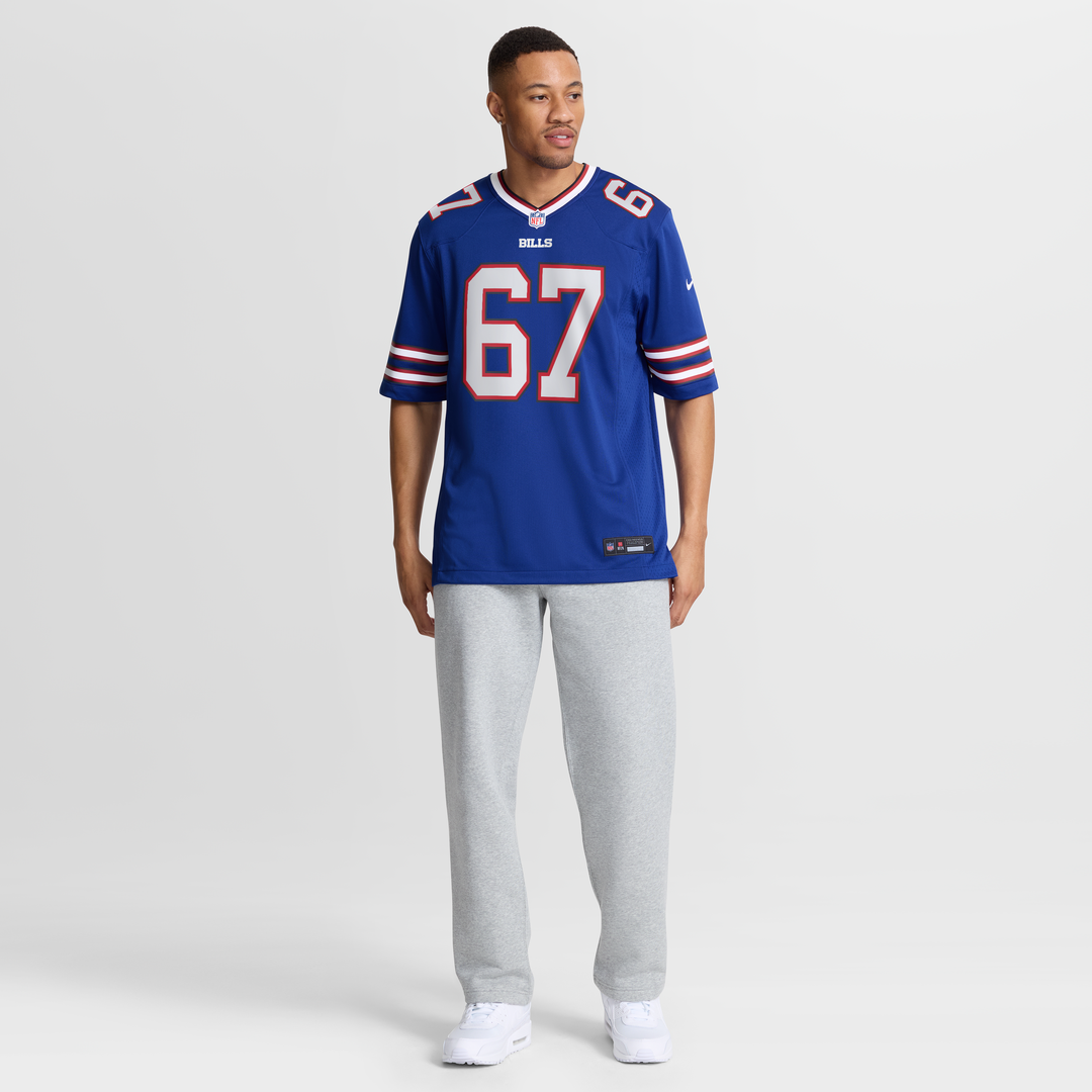 Buffalo Bills Kent Hull Royal Game Retired Player Jersey