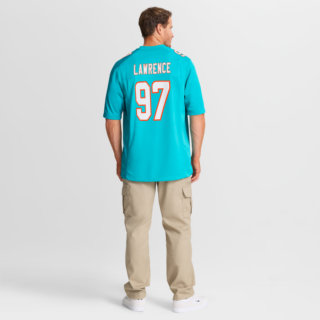 Miami Dolphins Rashard Lawrence Aqua Team Game Jersey
