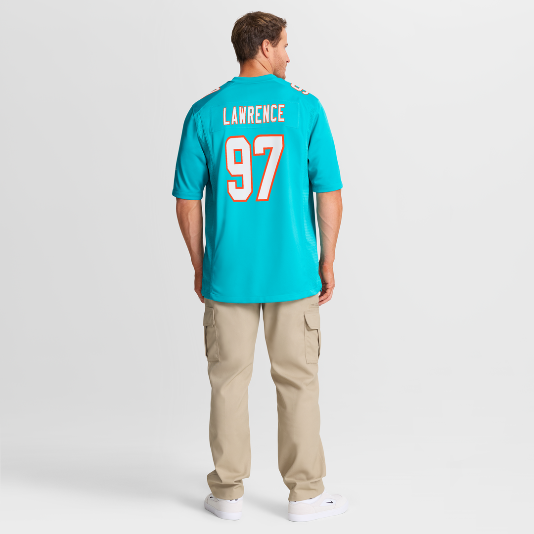 Miami Dolphins Rashard Lawrence Aqua Team Game Jersey