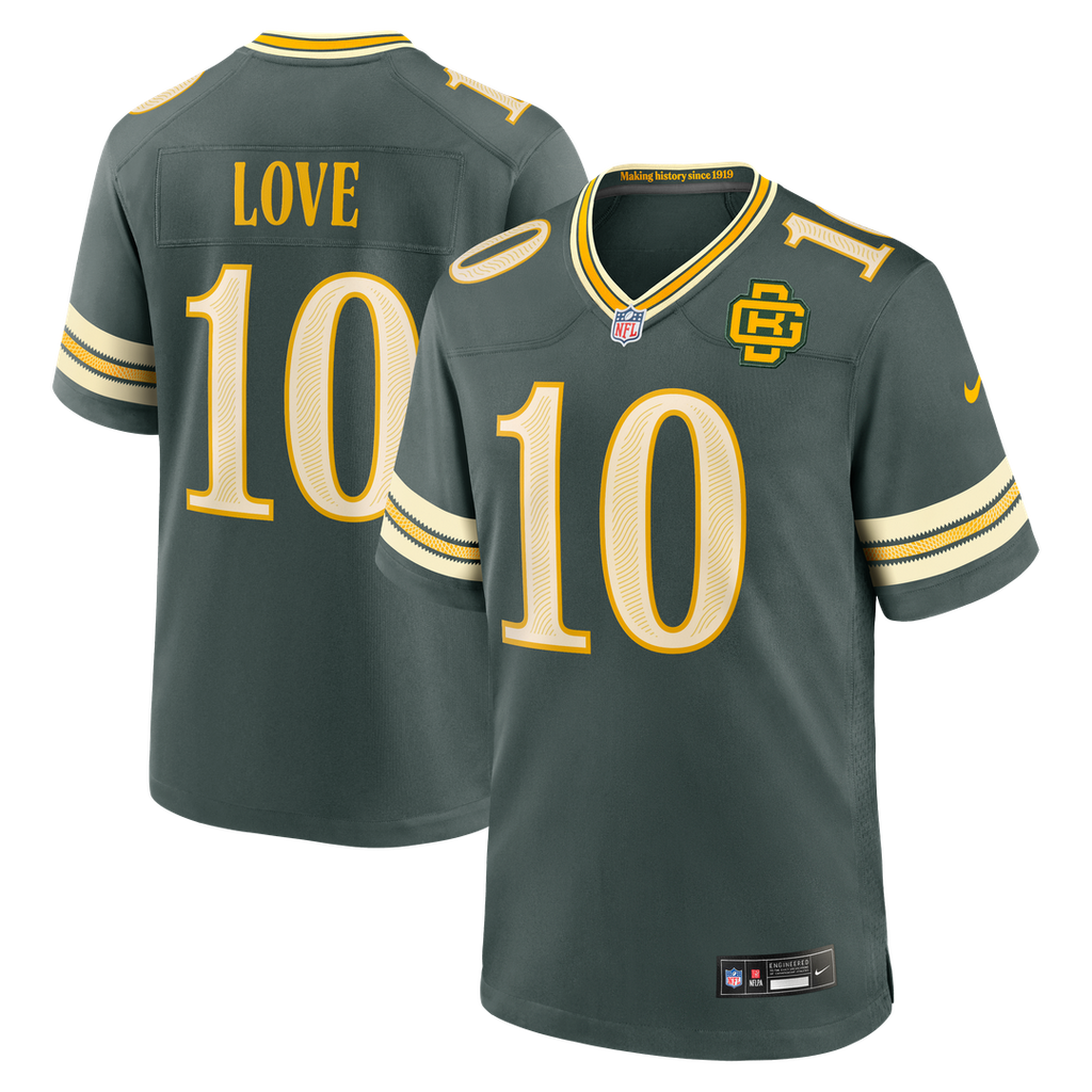 Green Bay Packers Jordan Love Green 2026 Rivalries Collection Game Jersey