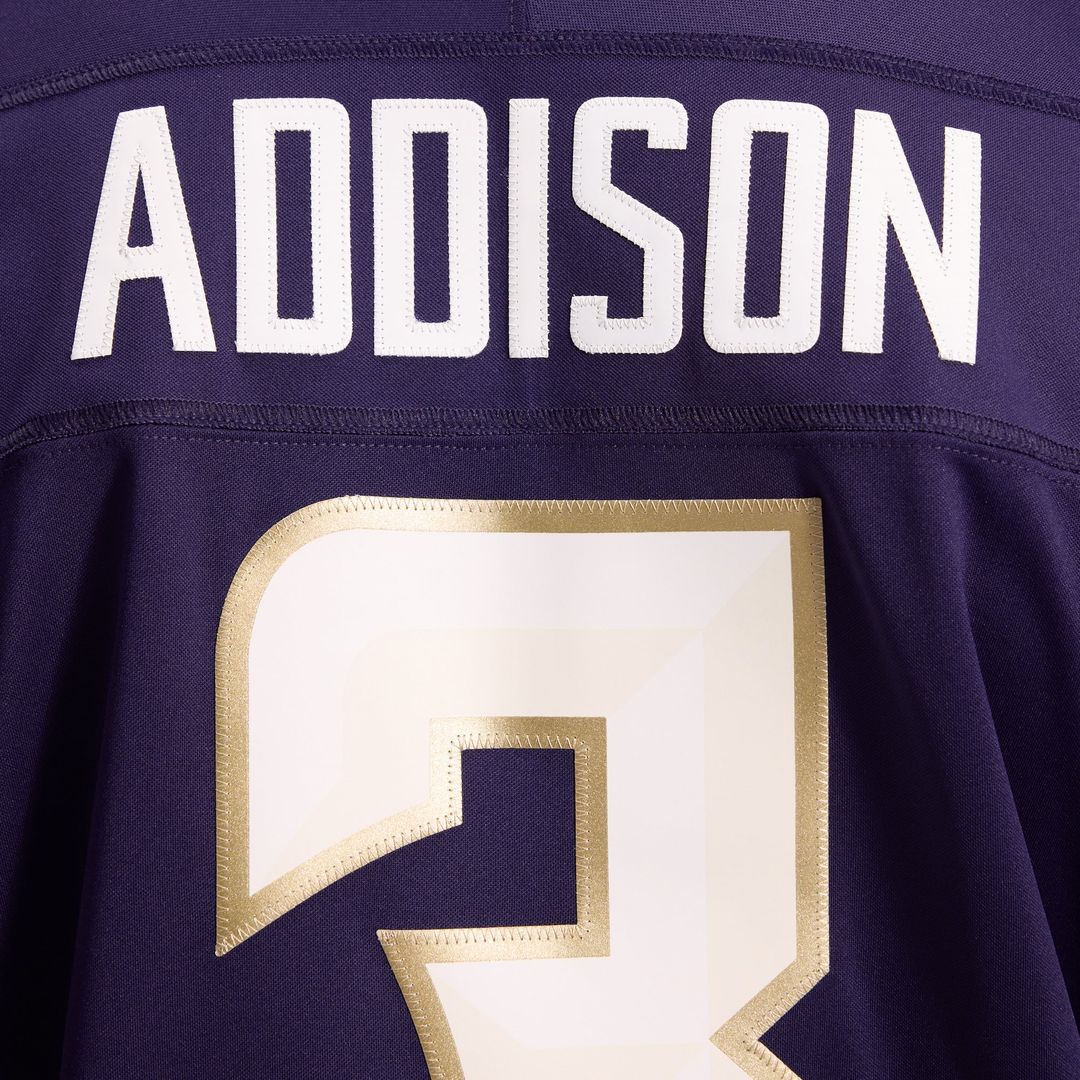 Minnesota Vikings Jordan Addison Purple 2026 Rivalries Collection Stitched Limited Jersey