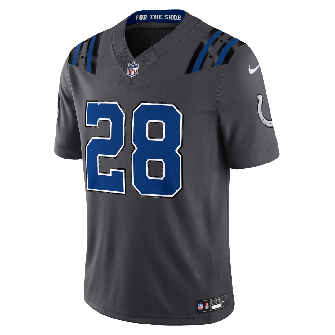 Indianapolis Colts Jonathan Taylor Anthracite 2026 Rivalries Collection Stitched Limited Jersey