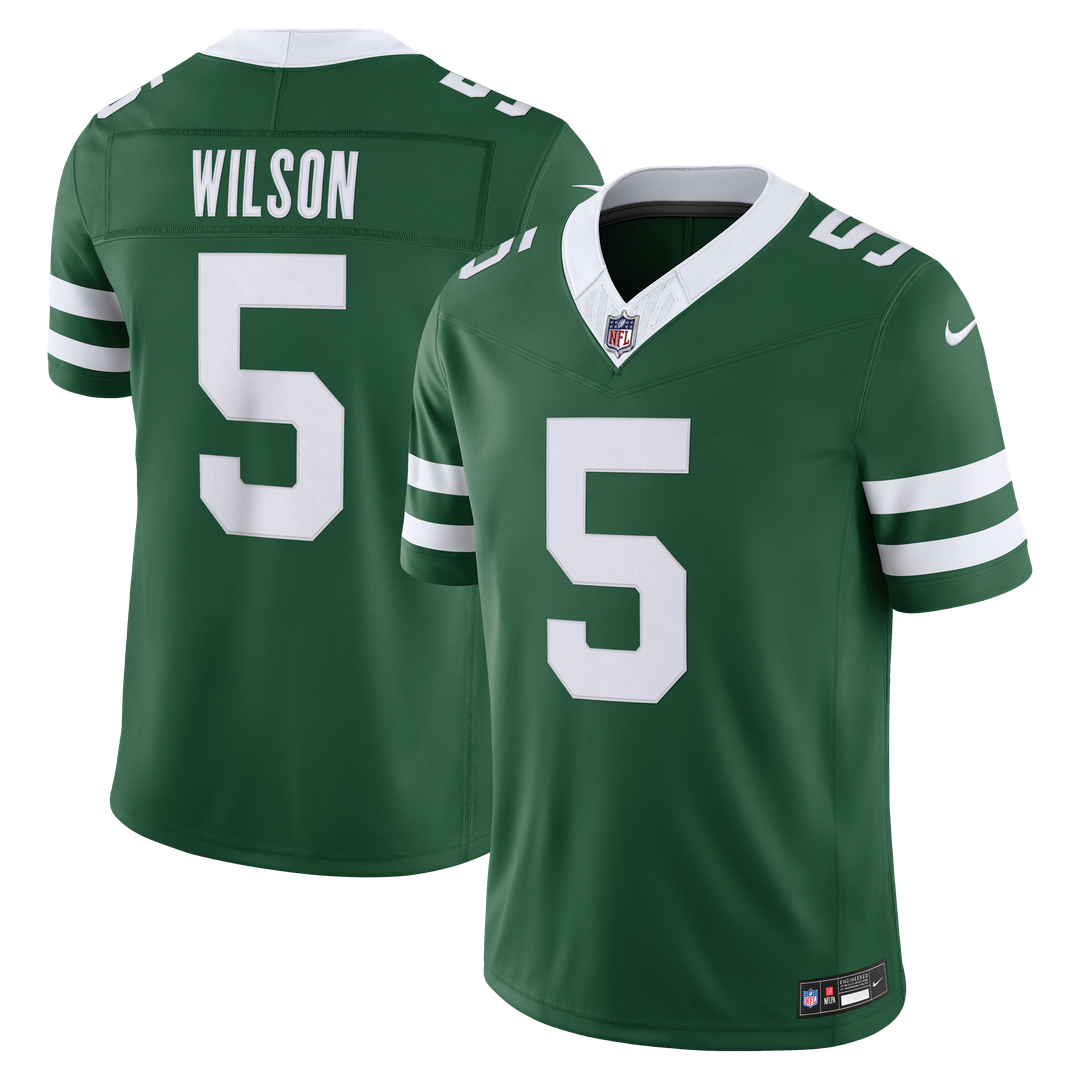 New York Jets Garrett Wilson Legacy Green Team Vapor F.U.S.E. Stitched Limited Jersey