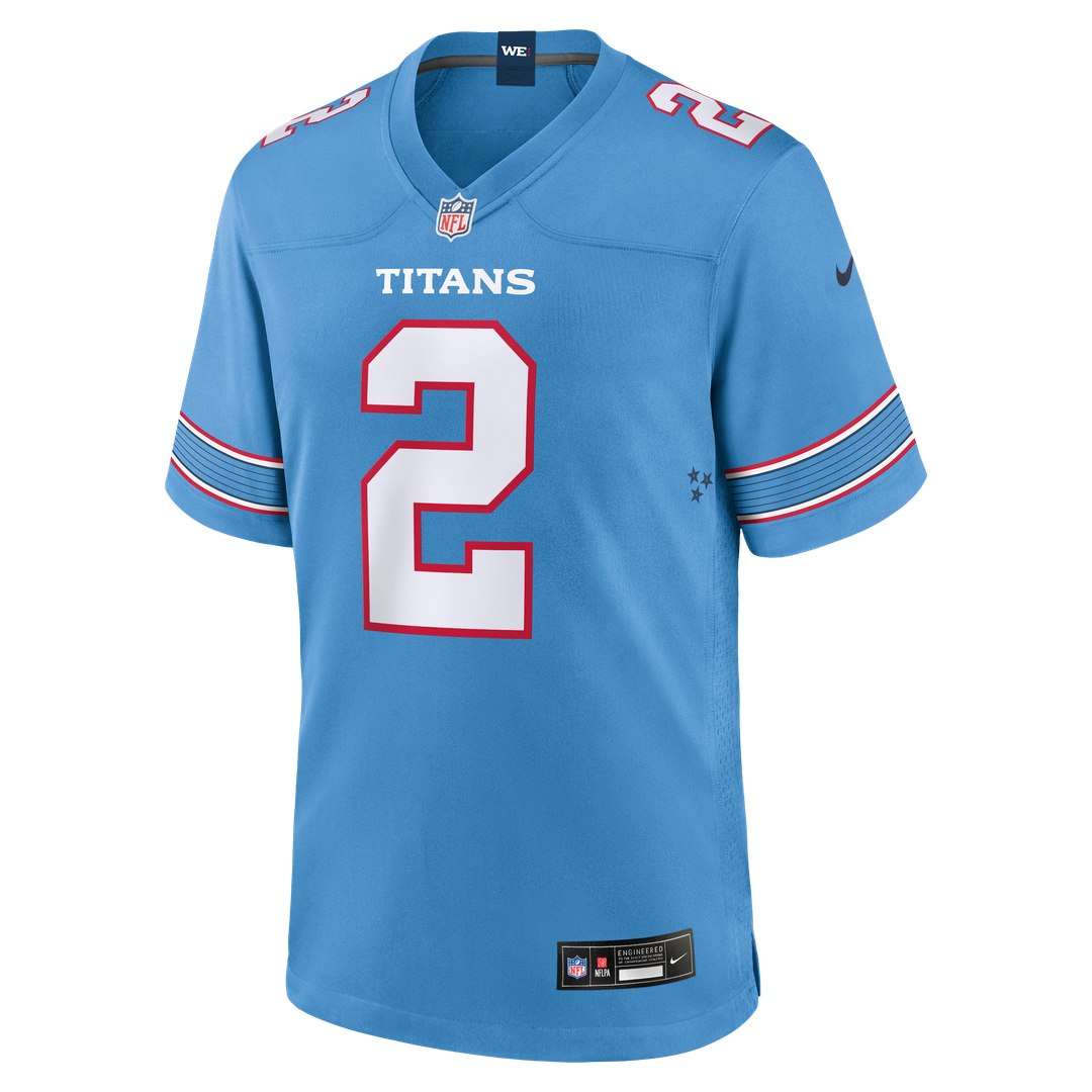 Tennessee Titans Tyjae Spears Light Blue Game Jersey