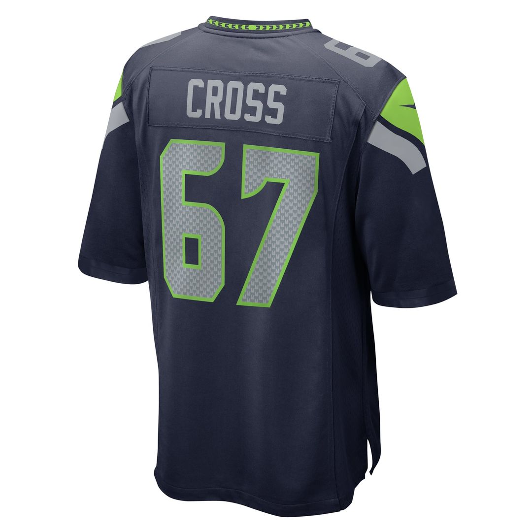Seattle Seahawks Charles Cross College Navy Game Jersey