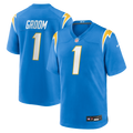 Los Angeles Chargers Number 1 Groom Powder Blue Game Jersey